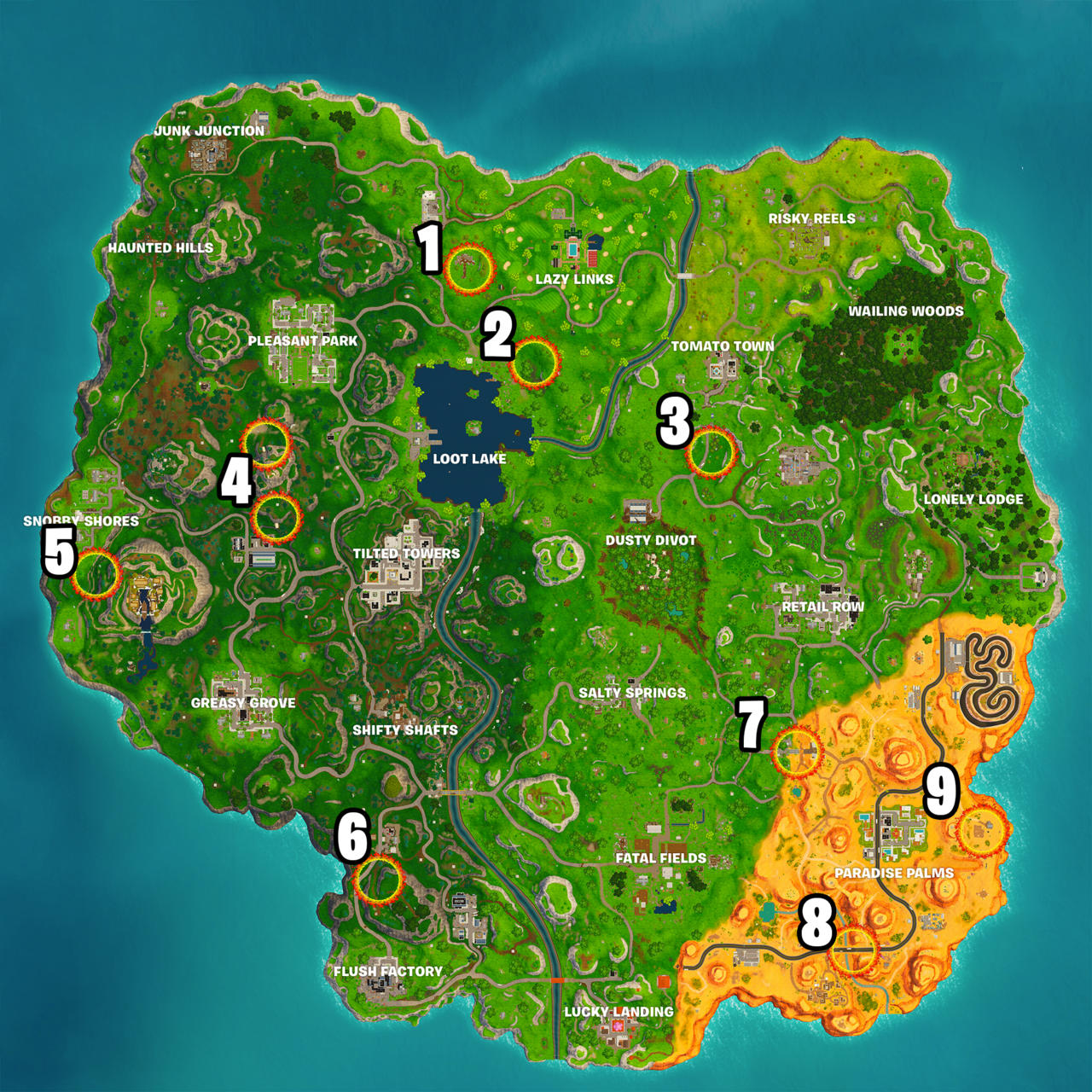 Guides On Flaming Hoops Locations In Fortnite Week 4 Fortnite Tips - guides on flaming hoops locations in fortnite week 4